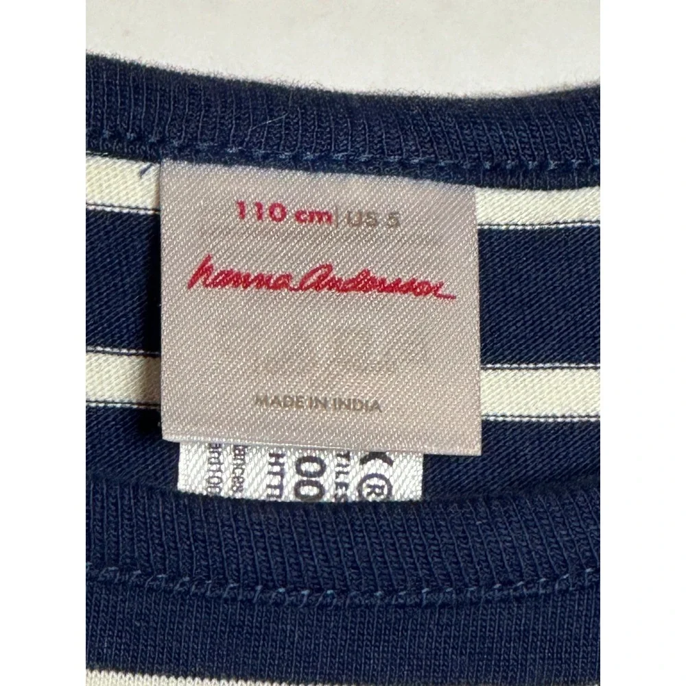 Hanna Andersson Kids Long Sleeve Striped Christmas Dress Size 5 Tunic